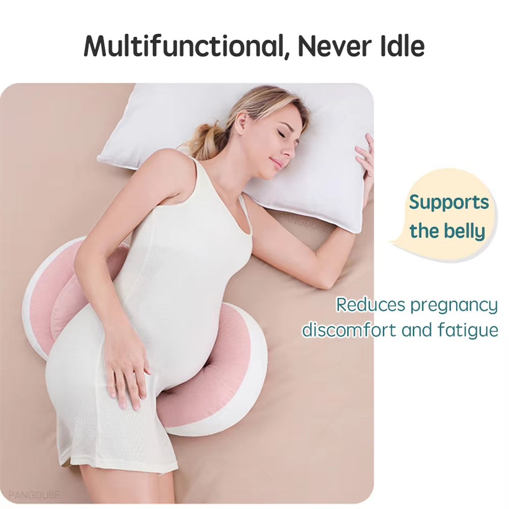 Pregnancy Pillow with 1Pc Free an Auxiliary Pillow Cotton Waist Support Pillow for Pregnant Women Sleeping Body Pillow